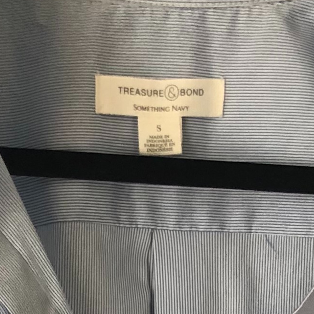 Treasure & Bond Something Navy Button Down Top